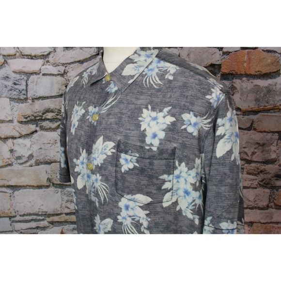 TOMMY BAHAMA Men's Hawaiian Camp Shirt All Silk Floral Pattern Short Sleeve 2XL - Picture 2 of 13
